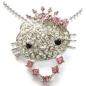 Kitty Pink Bow Necklace