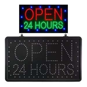   24hr L.E.D. LED Window Sign Animated Motion Open 24 Hours Neon Sign