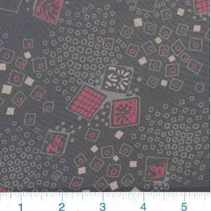  45 Wide Silk Chiffon Squares Black/Red Fabric By The 