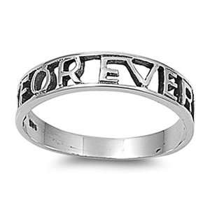 Rhodium Plated Sterling Silver Wedding & Engagement Ring Forever Band 
