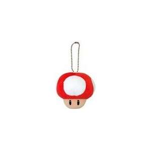  Nintendo Super Mario Red Mushroom Plush Key Chain 