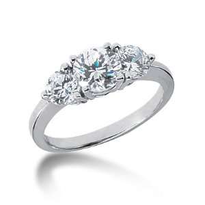  2 Ct Diamond Engagement Ring Round prong Three Stone 14k 