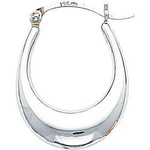  White gold Hoop Earrings Polished Jewelry New W Jewelry