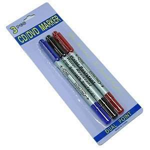 Red, Black, and Blue Dual tip Permanent Marker Set Office 