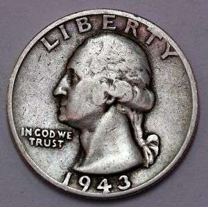 Good Looking 1943 S Washington Quarter Dollar   F  