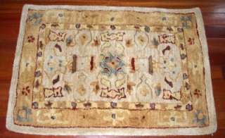   AN543C 100% Wool Pile Hand Tufted 2 x 3 Ivory / Gold Rug  