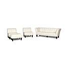 Orso Leather Living Room Furniture, 4 Piece Set (Sofa, 2 Chairs and 