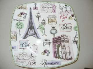 NEW 222 FIFTH TRES CHIC PARIS SQUARE SALAD PLATE 1 CAFE  