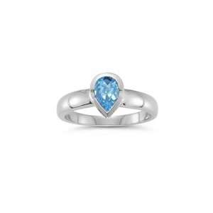  6.02 Cts Swiss Blue Topaz Solitaire Ring in Platinum 8.0 