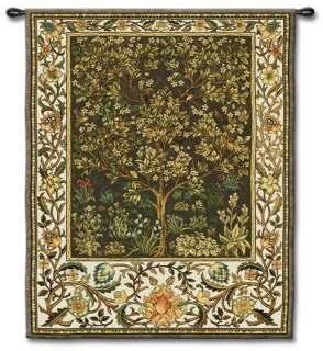 Tree of Life Umber Green Large Tapestry Wall Hanging  