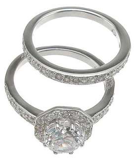   Antique Halo Cushion Diamonique CZ Wedding Ring Set sz 5 6 7 8 9