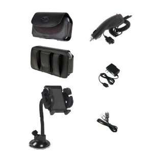 5in1 Car Charger+Leather Case Belt Clip+USB Cable+Home Wall+Windshield 