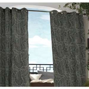   Decor 70672 109 401 Belize Outdoor Grommet Top Curtain Panel in Black