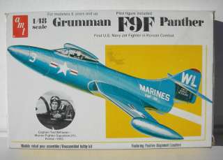   AMT 1/48 USMC GRUMMAN F9F PANTHER TED WILLIAMS MODEL AIRPLANE KIT T643