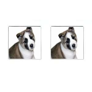 Akita Puppy Dog Square Cufflinks F0005