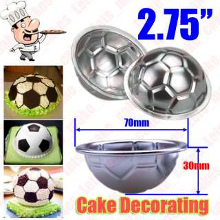 Aluminum Birthday 2.75 Cake Baking Jello 3D Football Pan Mold  