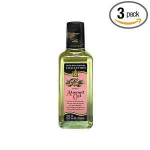 International Collection Almond Oil, 8.45 Ounce Glass (Pack of 3 