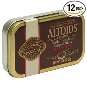 Altoids Dark Chocolate Dipped Mints, Peppermint, 1.76 Ounce Tins (Pack 