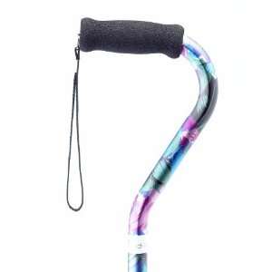 Aluminum Cane With Tropical Flower & Purple Background Design with 