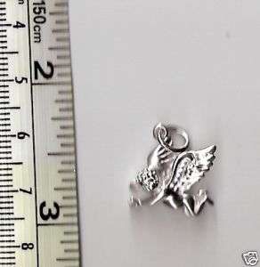 Cupid Angel detailed Charm real 925 Sterling Silver  