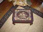 ANTIQUE FRENCH PETIT POINT/NEEDLEPO​INT FOOT STOOL