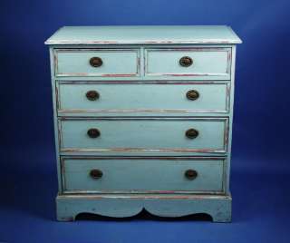 Antique English Furniture Victorian Painted Pine Chest  