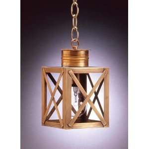 Northeast Lantern 5012 AB MED CSG Can Top X Bars Hanging Antique Brass 