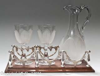 Antique Richardsons Wine Jug/Decanter & Glasses Set  