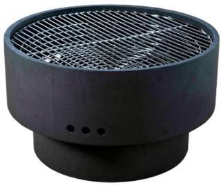 New 24 Rotating Fire Pit Grill BBQ Charcoal with Wood Table Top 