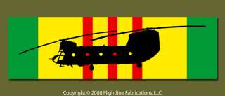 Vietnam Service Ribbon CH 47 Chinook Vinyl Sticker  