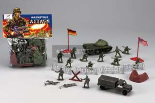 World War II WWII Toy Soldier Play Set (21 Pieces)