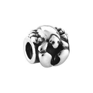 Bacio Italian Silver Bead Silver Artisan Tiny Turtle Charm. Compatible 