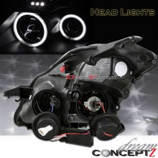  2DR COUPE CCFL ANGEL EYES PROJECTOR HEADLIGHTS w/ LED BLACK  