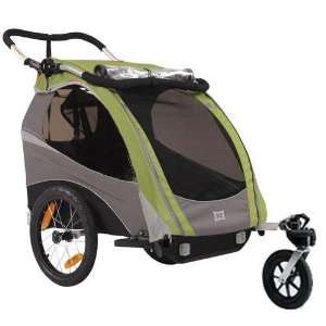  Burley Solo Green Bicycle Trailer with Stroller kit Baby