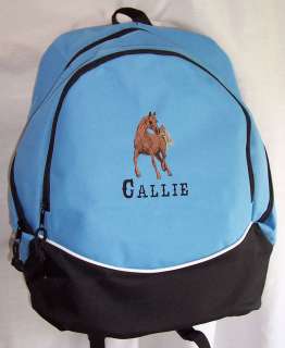 ARABIAN Horse Blue Backpack Book Bag PERSONALIZED NEW  