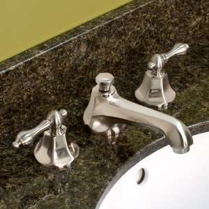 New York Widespread Lavatory Faucet with Metal Lever Handles   Brushed 