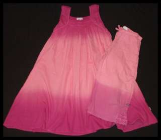 NAARTJIE peach/pink asymmetrical dip dye DRESS CAPRIS girls 9  