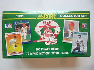 1991 SCORE BASEBALL FACTORY SET (900 CARDS) 7 BONUS COOPERSTOWN CARDS 
