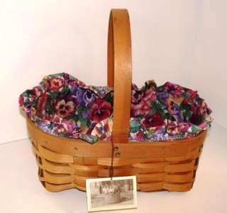 Peterboro Handled Basket Plastic & Fabric Liner NEW  