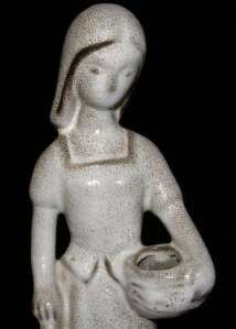 Howard Pierce GIRL w BASKET California Pottery Figure  