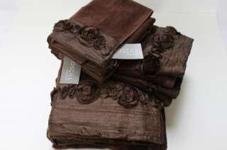 CROSCILL ROSIE EMBELLISHED TOWEL SET   CHOCOLATE/BROWN 6PC  