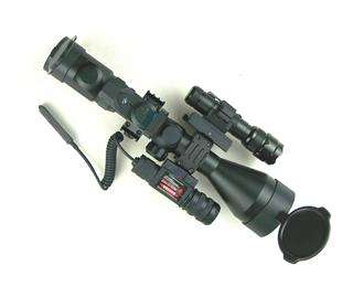 New Rifle Scope Red Dot Red Laser Flashlight All in 1  