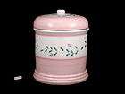 Large Caleca Pink Garland Pottery Italy Cookie Jar Bisc