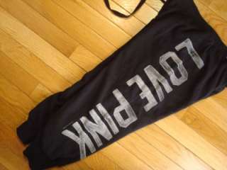 this is a cute pair of VS PINK Black w/gray lettering sleep pants 