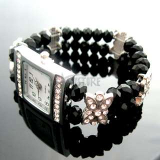 Fashion Black Hand made elegant Crystal Beads women Jewelry bracelet 