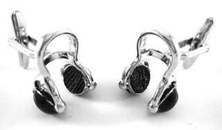 Mens Black and Silver Music Listening DJ Headphone Rock Headset 