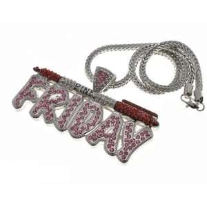   NICKI MINAJ BARBIE Pink Friday Pendant Chain Silver Pink Red Jewelry