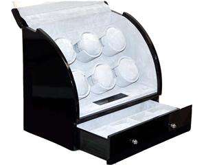 Six Automatic Watch Winder Rotator Wood Storage Box Black Free 