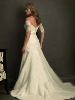   Off shoulder Lace Custom Wedding dress/Bridal gown/SZ 8 10 12 14 16