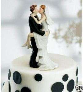 Kissing Couple Bride and Groom Wedding Cake Topper Top  